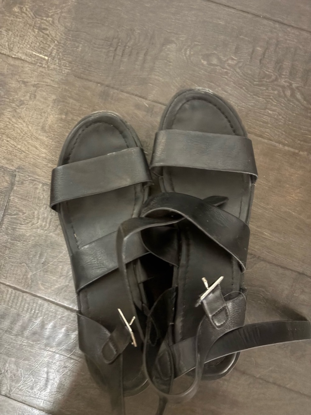 Vintage 90s platform block heel sandals